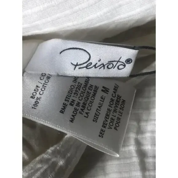 159. Peixoto Boho Sofi Dress Coconut Stripe Cutout Mini Dress SZ M White Lace - Picture 7 of 10